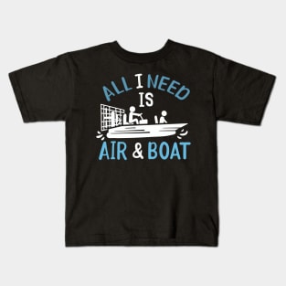 Funny Air And Boat Airboat Planeboat Swamp Kids T-Shirt